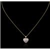 Image 2 : 14KT Yellow Gold 0.25ctw Diamond Heart Pendant With Chain