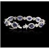 Image 3 : 14KT White Gold 7.00ctw Sapphire and Diamond Bracelet