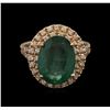 Image 1 : 5.55ct Emerald and Diamond Ring - 14KT Rose Gold