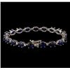 Image 2 : 14KT White Gold 16.95ctw Sapphire and Diamond Bracelet