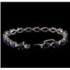 Image 3 : 14KT White Gold 16.95ctw Sapphire and Diamond Bracelet