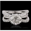 Image 1 : 18KT White Gold 3.66ctw Diamond Ring Wedding Set