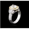 Image 4 : 14KT Two-Tone Gold 3.62ctw Diamond Ring
