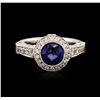 Image 1 : 14KT White Gold 1.49ct Sapphire and Diamond Ring
