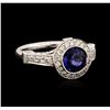 Image 2 : 14KT White Gold 1.49ct Sapphire and Diamond Ring