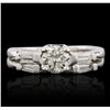 Image 1 : Platinum 0.84ctw Diamond Ring Wedding Set