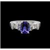 Image 1 : 18KT White Gold 2.01ct Tanzanite and Diamond Ring