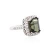 Image 2 : 14KT White Gold 6.29ct Tourmaline and Diamond Ring