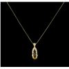 Image 1 : 6.66ct Citrine and Diamond Pendant With Chain - 14KT Yellow Gold