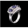 Image 3 : 14KT White Gold 2.88ctw Sapphire and Diamond Ring