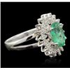 Image 2 : 14KT White Gold 1.53ct Emerald and Diamond Ring