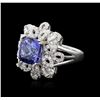 Image 2 : 18KT White Gold 5.60ct Tanzanite and Diamond Ring