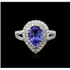 Image 1 : 18KT White Gold 1.59ct Tanzanite and Diamond Ring