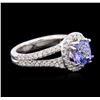 Image 2 : 14KT White Gold 1.99ct Tanzanite and Diamond Ring