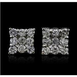 14KT White Gold 1.00ctw Diamond Earrings