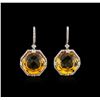 Image 1 : 14KT Yellow Gold 28.54ctw Citrine and Diamond Earrings