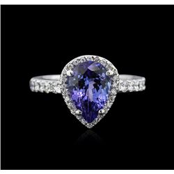 3.56ct Tanzanite and Diamond Ring - 14KT White Gold