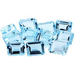 51.59cts Emerald Cut Natural Blue Topaz Parcel