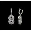 Image 2 : 1.01ctw Diamond Dangle Earrings - 14KT White Gold