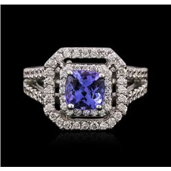 14KT White Gold 1.38ct Tanzanite and Diamond Ring