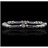 Image 2 : 14KT White Gold 2.38ctw Sapphire and Diamond Bracelet