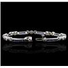 Image 3 : 14KT White Gold 2.38ctw Sapphire and Diamond Bracelet