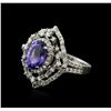 Image 2 : 14KT White Gold 4.04ct Tanzanite and Diamond Ring