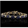 Image 1 : 14KT Yellow Gold 28.50ctw Sapphire and Diamond Bracelet