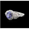 Image 2 : 14KT White Gold 1.55ct Tanzanite and Diamond Ring