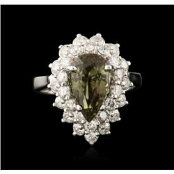 18KT White Gold 3.00ct Alexandrite and Diamond Ring