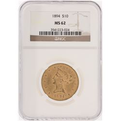 1894 NGC MS62 $10 Liberty Head Eagle Gold Coin