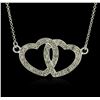 Image 1 : 14KT White Gold 0.25ctw Diamond Pendant With Chain
