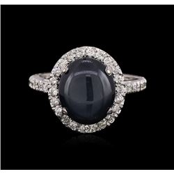 14KT White Gold 7.42ct Sapphire and Diamond Ring