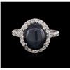 Image 1 : 14KT White Gold 7.42ct Sapphire and Diamond Ring