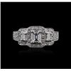Image 1 : 18KT White Gold 0.88ctw Diamond Ring