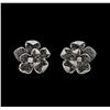 Image 1 : 4.27ctw Fancy Black Diamond Earrings - 14KT White Gold