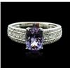 14KT White Gold 1.15ct Tanzanite and Diamond Ring
