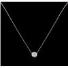 Image 1 : 0.70ctw Diamond Pendant With Chain - 14KT White Gold
