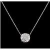 Image 2 : 0.70ctw Diamond Pendant With Chain - 14KT White Gold