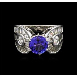 2.39ct Tanzanite and Diamond Ring - 14KT White Gold