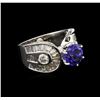 Image 2 : 2.39ct Tanzanite and Diamond Ring - 14KT White Gold