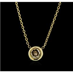 14KT Yellow Gold 0.34ct Brown Diamond Necklace