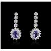 Image 1 : 14KT White Gold 0.92ctw Tanzanite and Diamond Earrings