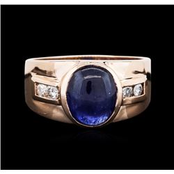 14KT Rose Gold 4.69ct Sapphire and Diamond Ring