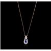 Image 2 : 14KT Two-Tone Gold 6.58ct Tanzanite and Diamond Pendant With Chain