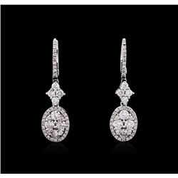 14KT White Gold 0.90ctw Diamond Earrings