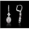 Image 2 : 14KT White Gold 0.90ctw Diamond Earrings