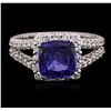 Image 1 : 14KT White Gold 2.53ct Tanzanite and Diamond Ring