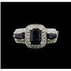 Image 1 : 1.60ctw Sapphire and Diamond Ring - 14KT White Gold