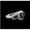 Image 2 : 1.60ctw Sapphire and Diamond Ring - 14KT White Gold